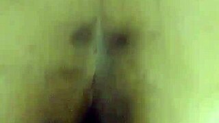 Thick ebony milf gets suggestive backshot in homemade bathroom scene