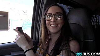 Wow, this amateur with glasses got banged hard on the 305bus 2.1... insane! 😜