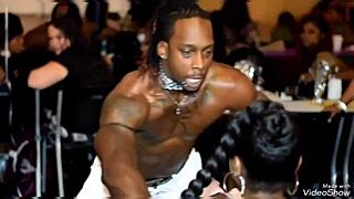 Male strippers aren't gay, she says while riding big black cock