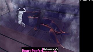 at the sauna with cartoon characters