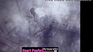 at the sauna with cartoon characters