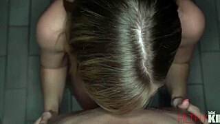 Blue-eyed step sister talks to step brother after shower