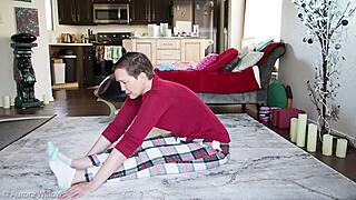 yoga lesson turned wild with my cute girlfriend
