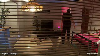 Bound student fucked rough, choking on monster cock in punishment scene