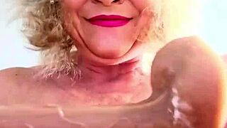 Mature Lady Having Fun at Work Break!