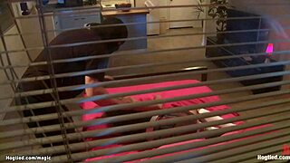 Bound student fucked rough, choking on monster cock in punishment scene