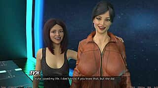 Stranded in Space 14, hot milf has a nip slip in wild cartoon action. damn, that outfit! 😍