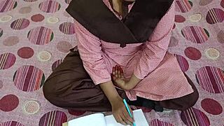 Desi college student bangs teacher in uniform on coaching time! 😍