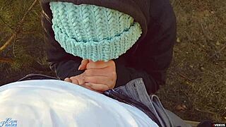 Hey there, watch this hot MILF pull up panties full of cum outdoors