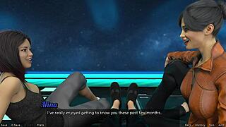 Stranded in Space 14, hot milf has a nip slip in wild cartoon action. damn, that outfit! 😍