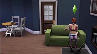 Redhead Brunette Lesbian Masturbates Voyeuristically to Marjorie