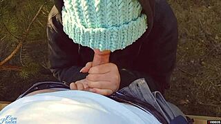 Hey there, watch this hot MILF pull up panties full of cum outdoors