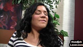 babe talks dirty while rubbing in pov handjob close up