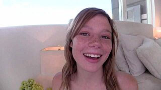 mia collins & victoria brookes share guy in bisexual blowjob scene