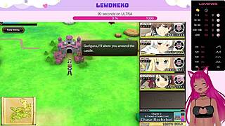 Vtuber Lewdneko plays Evenicle, moaning through suggestive scenes