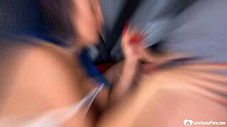 Dorm blowjob from roommate's brunette friend with small tits