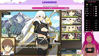 Vtuber Lewdneko plays Evenicle, moaning through suggestive scenes