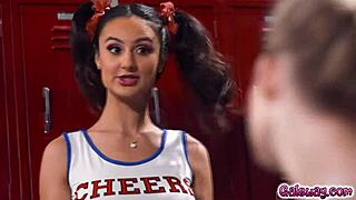 in the locker room cheerleaders eliza and coco had wild sex with squirting and tribbing