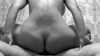Fucking my curvy MILF in the ANAL. Big ASS RIDING my dick in homemade black-and-white.