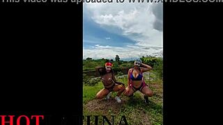 Photo session goes wrong in outdoor halloween setting