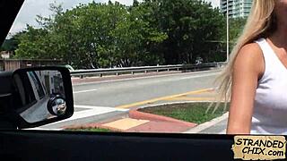 Blonde teen Tucker Starr's tight pussy spied outdoors