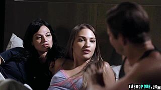 i'm the bisexual milf mona azar in this threesome with my stepson nathan and gizelle blanco, it's so hot.