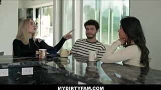 Scarlett, Sarah, you filming me bang my Latina girlfriend with this big cock? What’s the deal?