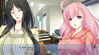 In the akumeru family harem route part 3, the milf rides passionately while face sitting and embracing big tits and ass in anime style.