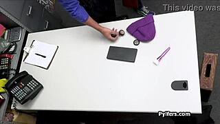 Latina teen gets fucked by mall cop for stealing makeup in hidden cam blowjob