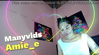 slut destroys his face with spit during rough deepthroat blowjob