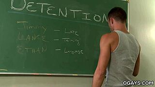 Ever seen a wild gay threesome heating up the classroom?