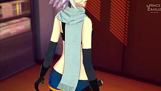 Chris, this petite 18+ girl with small tits, was really wanting some sex in the Konosuba anime scene