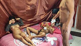 Stepsister Teases with Creampie and Facial in Wild Threesome Sex Game