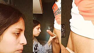 the river plate player bends over the curvy brunette teen for a rough pov massage, leading to intense handjob and riding on his cock