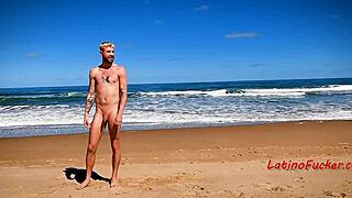 Man, these Latino studs are banging bareback on the beach!