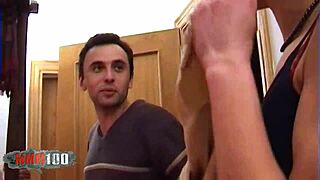 young brunette hard fucked by two big dicks 😏