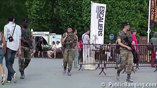 Watch the risky threesome orgy under the eiffel tower