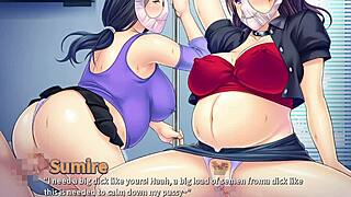 Neighbor cums while fucking pregnant milfs in anime hentai