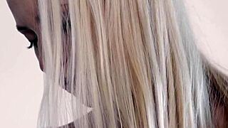 blonde babe's sexy soles get covered in hot jizz after a steamy session.