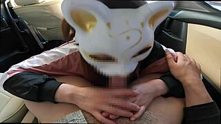 asian milf in embarrassing outfit gets creampie.