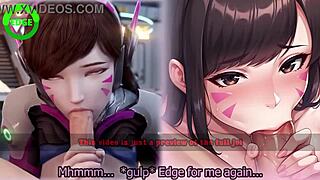 I play D.Va's edging game with light femdom and submissive endings
