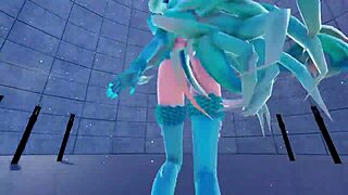 blue k nights cat fate cosplay with miku in 3d vr180