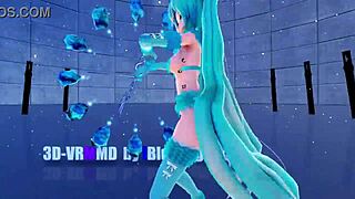 blue k nights cat fate cosplay with miku in 3d vr180