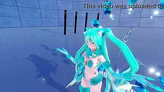 blue k nights cat fate cosplay with miku in 3d vr180