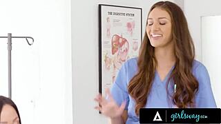 Girlsway stacked nurses armani black and bella rolland hard fuck their sexy patient jennifer white