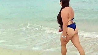 latina wife on the beach meets guy for unprotected sex and creampie