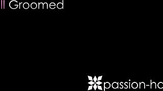 Look at this big tits brunette getting shaved