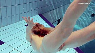 Tiny ass russian brunette nastya in a tight dress has outdoor underwater sex with european babe