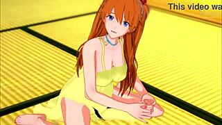 horny asuka in yellow dress givin’ ya a guided handjob, oops, meant to say helpin’! - evangelion