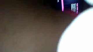 Bubblegum pink clad beauty gets messy with cream